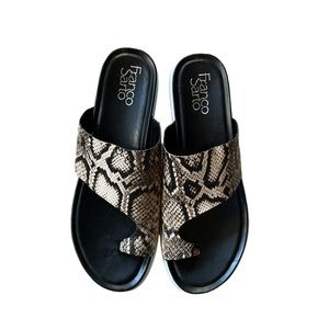 FRANCO SARTO KORLIE SNAKESKIN PLATFORM SLIDE SANDAL - NIB!